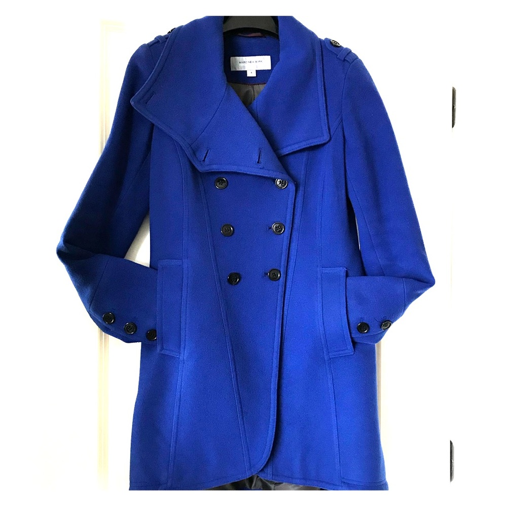 Gorgeous Blue Double-Breasted Wool Coat
